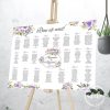 Lista invitati cu flori mov lila pastel