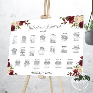 Lista invitati flori marsala si crem