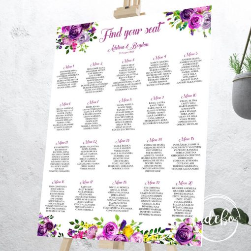Lista invitati flori mov si galbene