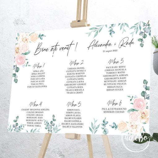 Lista invitati flori pastelate
