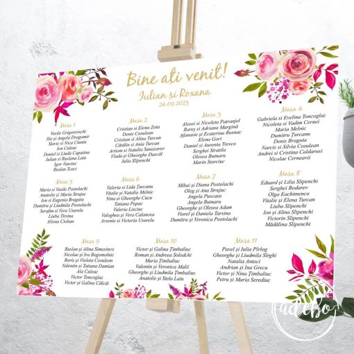 Lista invitati flori roz