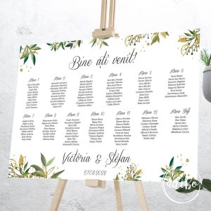 Lista invitati frunze aurii si verzi