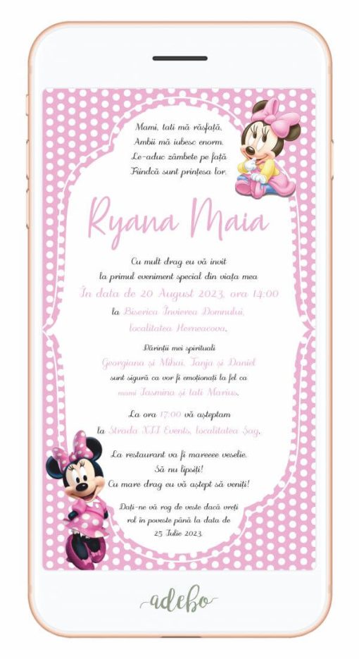 Invitatie digitala - Minnie Mouse