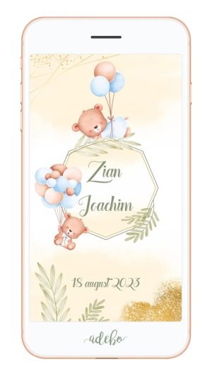Invitatie digitala video - Little teddy bear