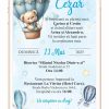 Invitatie electronica Ursulet in balon cu aer cald