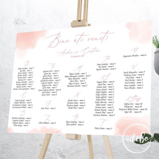 Lista invitati roz pudra
