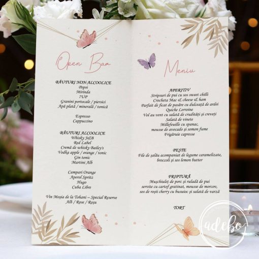 Meniu botez Pampas si fluturi