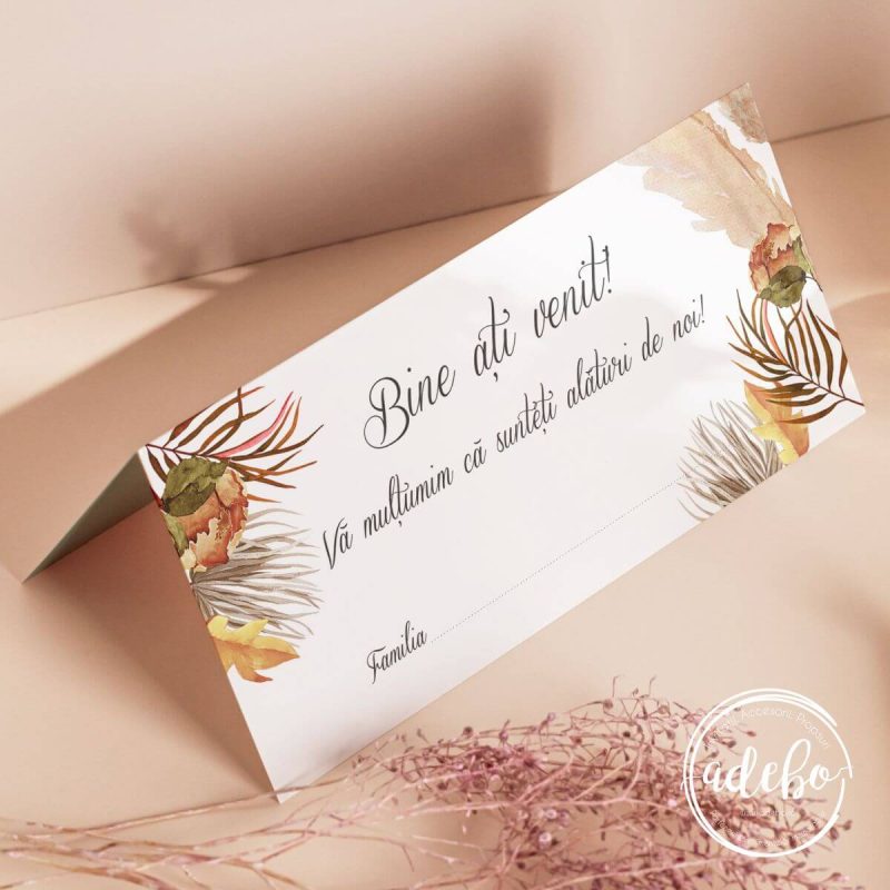 Placecard nunta toamna