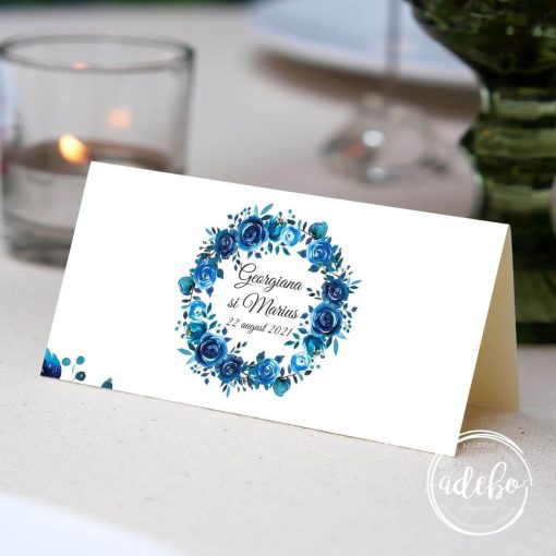 Plic bani Flori albastre