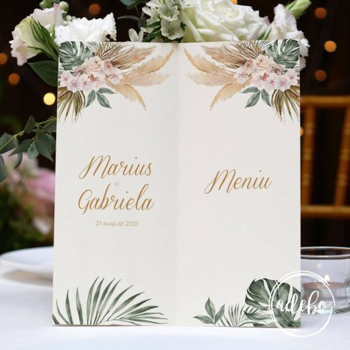 Meniu nunta Pampas savage green