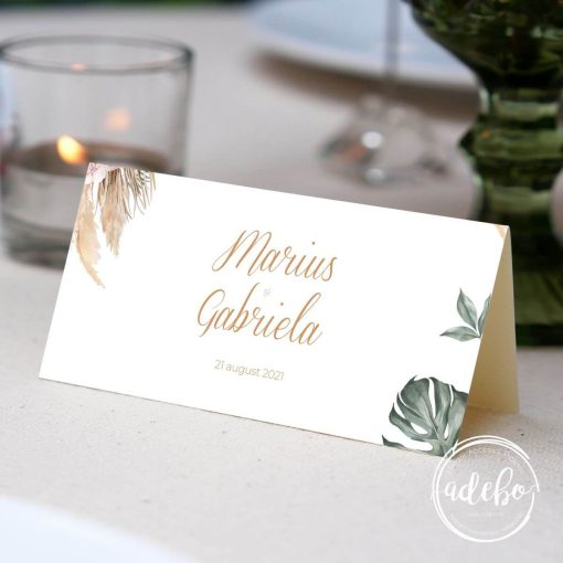 Placecard Pampas savage green