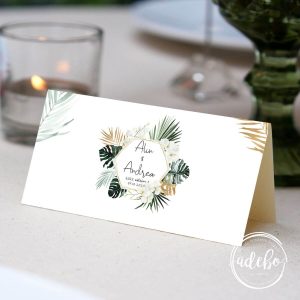 Placecard nunta tropicala