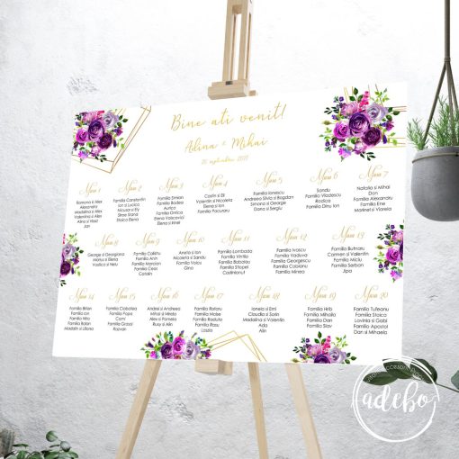 Opis nunta cu flori mov si lila