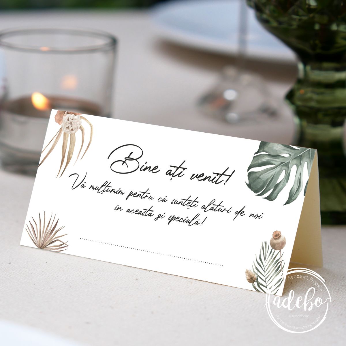 Plic bani - Monstera & pampas