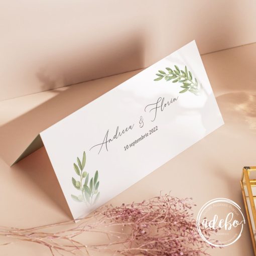 Plic bani placecard crengute maslini