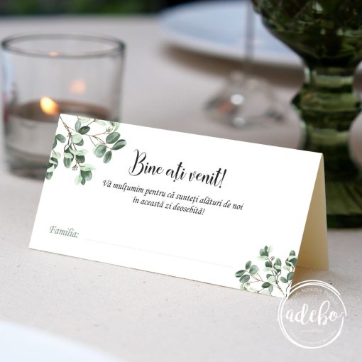 Plic dar nunta frunze eucalipt