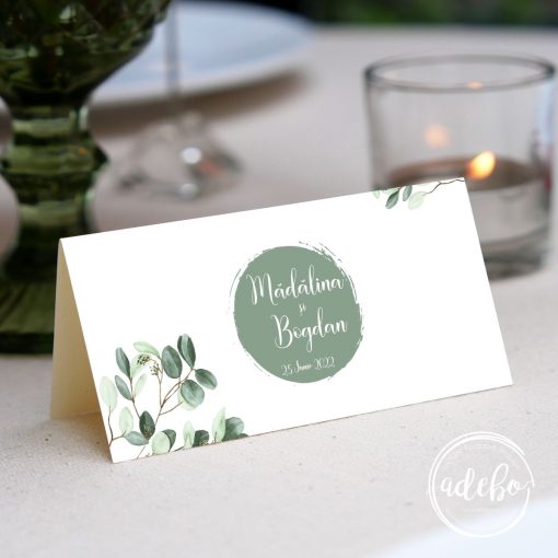 Plic dar nunta - frunze eucalipt